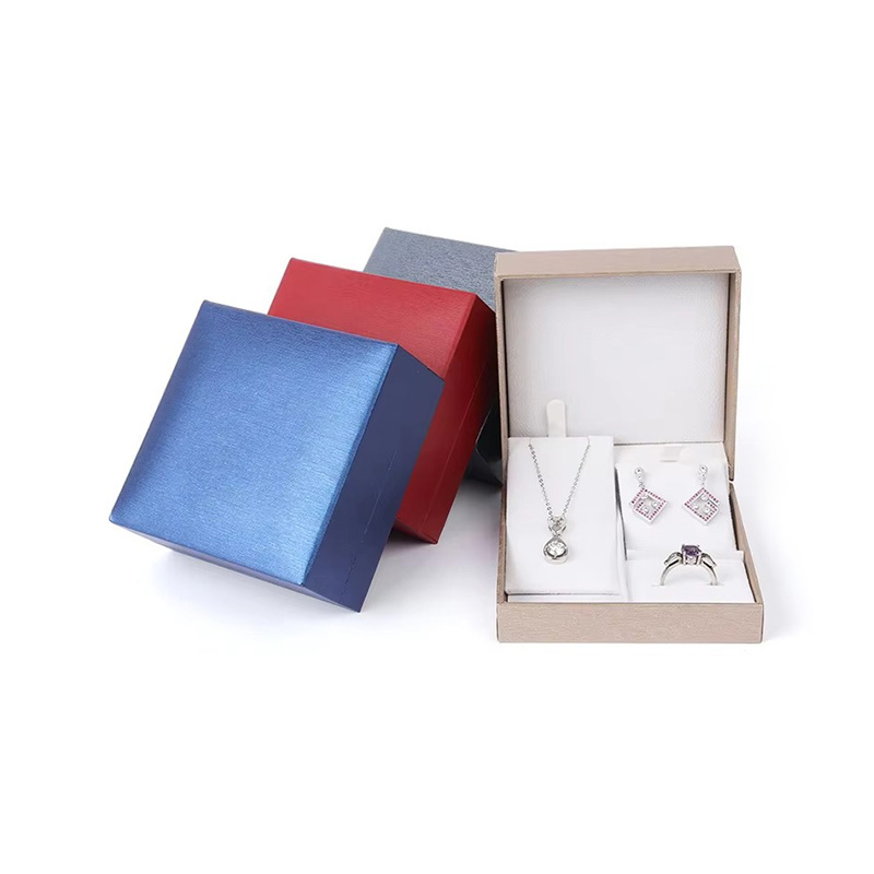 Caja de regalo de joyería rígida de papel artístico con relieve