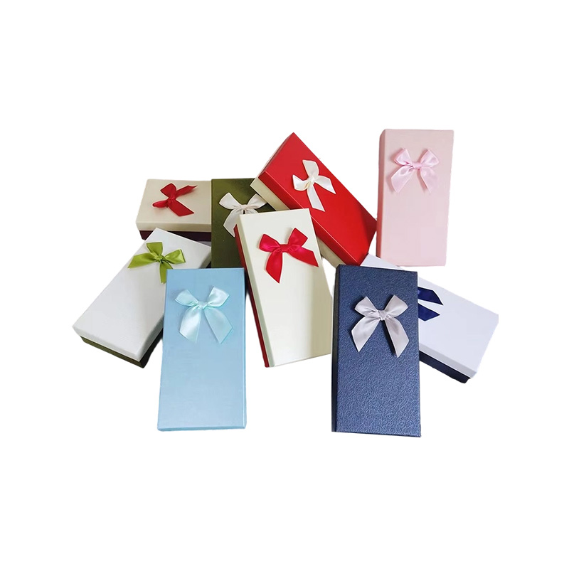 Caja de regalo de cartón pequeña multifunción con lazo