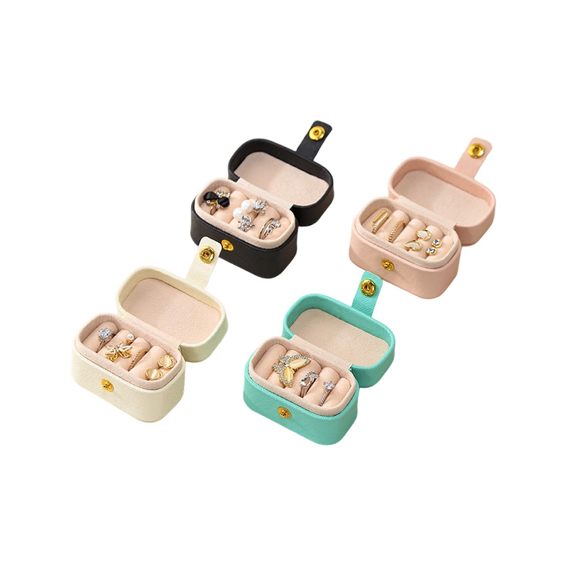 Caja pequeña para guardar joyas de viaje para pendientes de anillo