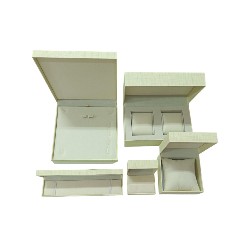 Caja de embalaje de joyería de terciopelo con tapa abatible de lujo