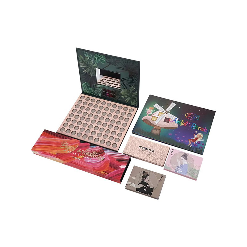 Caja de cosméticos con bandeja de sombras de ojos de cartón vacía con logotipo personalizado