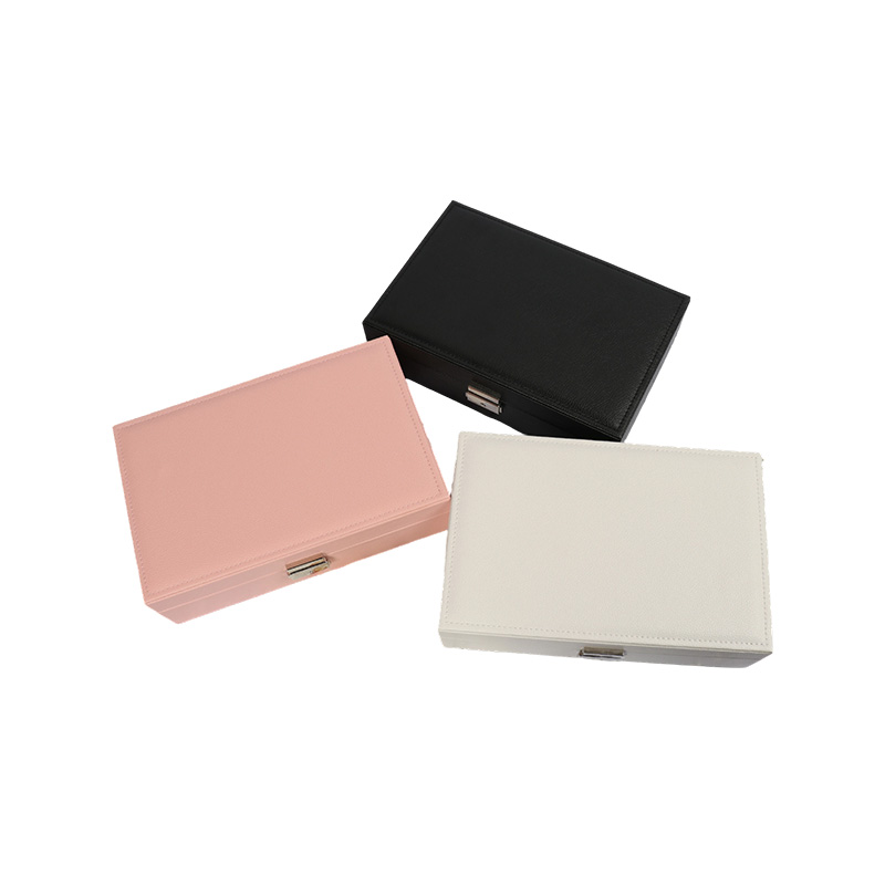 Cajas de almacenamiento de joyas a prueba de polvo con cerradura sencilla