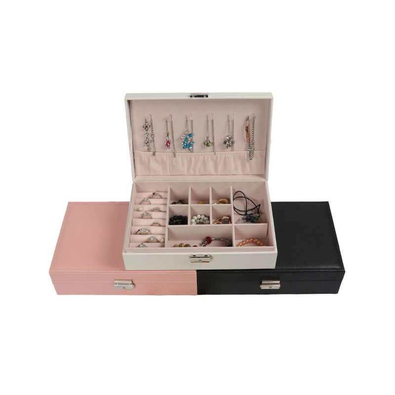 Cajas de almacenamiento de joyas a prueba de polvo con cerradura sencilla