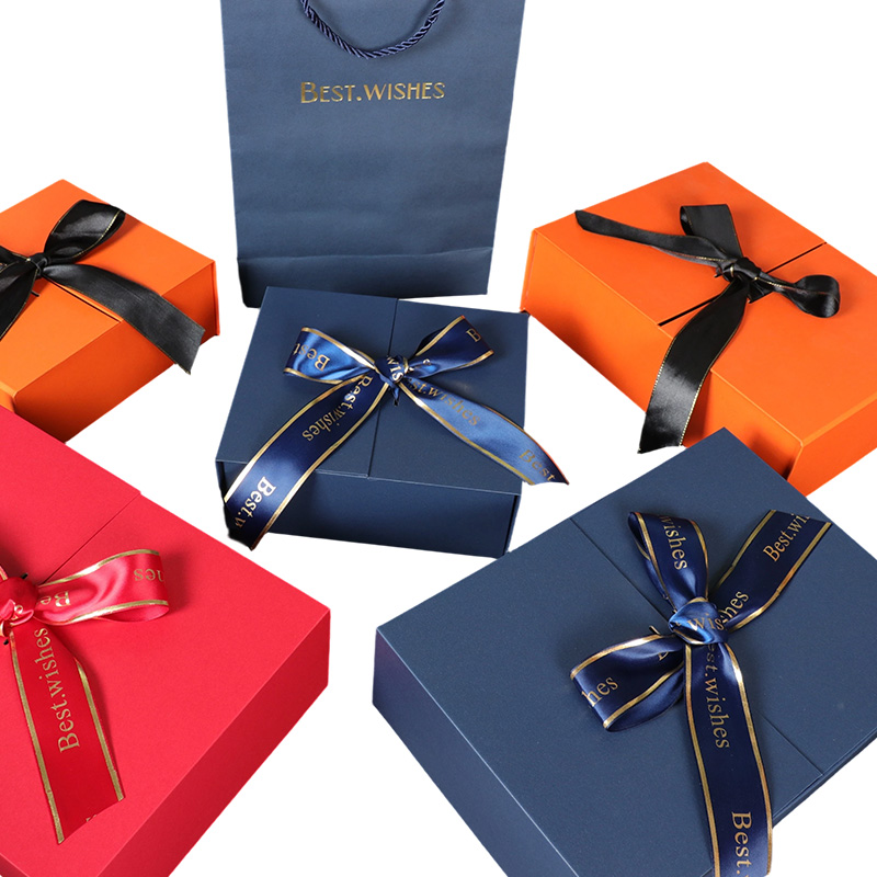 Caja de regalo de cinta magnética de cartón con puerta de doble apertura