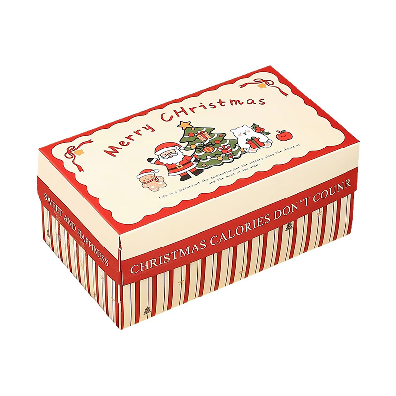 Caja de Regalo Ecológica para Chocolates, Dulces y Galletas con Impresión Navideña