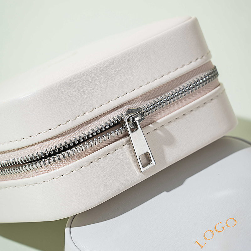 Estuche de Viaje para Joyería de Cuero PU con Cremallera y Espejo para Niñas