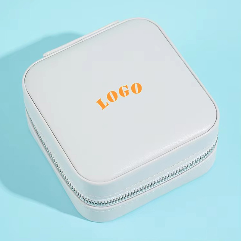 Caja para Joyería de Cuero PU con Espejo para Niñas de Estilo Vintage
