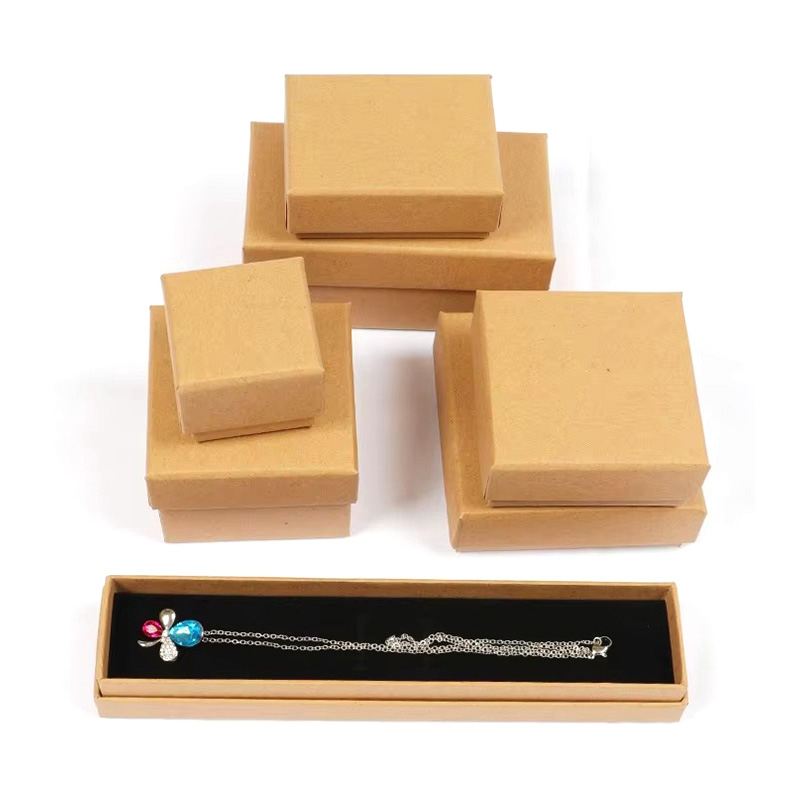 Cajas para Joyería de Papel Kraft en Múltiples Tamaños con Gofrado y Laminado Mate