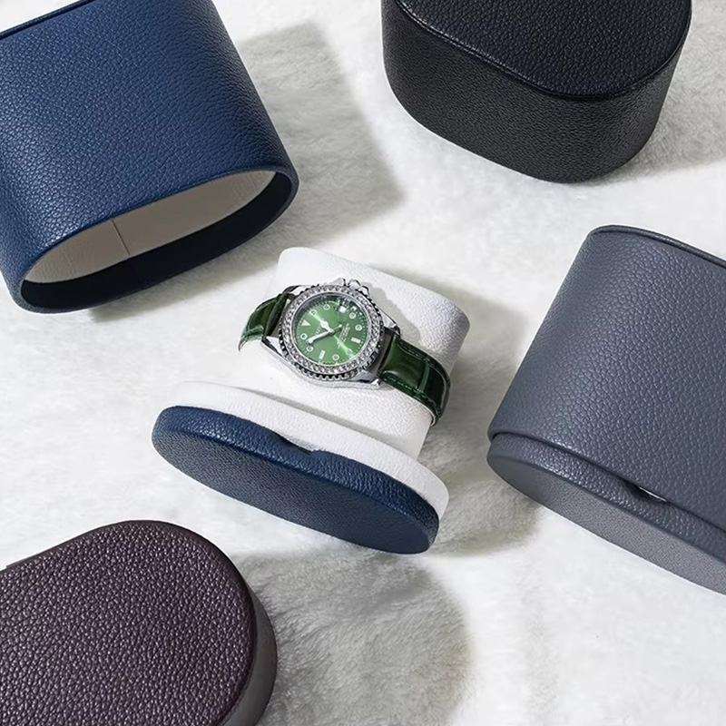 Estuche de Viaje para Reloj de Cuero PU de Un Solo Rollo