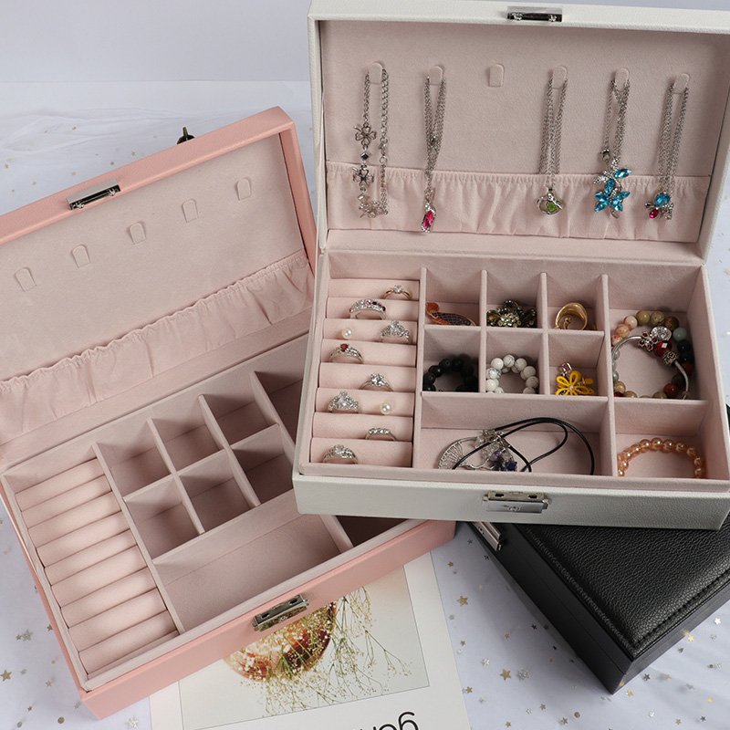 Cajas de Almacenamiento para Joyería con Cerradura y Protección contra el Polvo