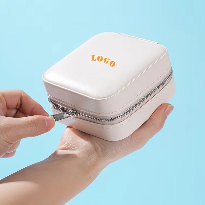 Caja para Joyería de Cuero PU con Espejo para Niñas de Estilo Vintage
