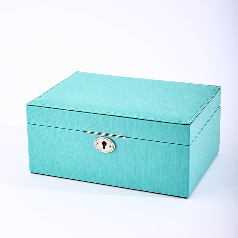 Caja de Viaje para Joyería de Cuero PU con Espejo y Bandeja Extraíble