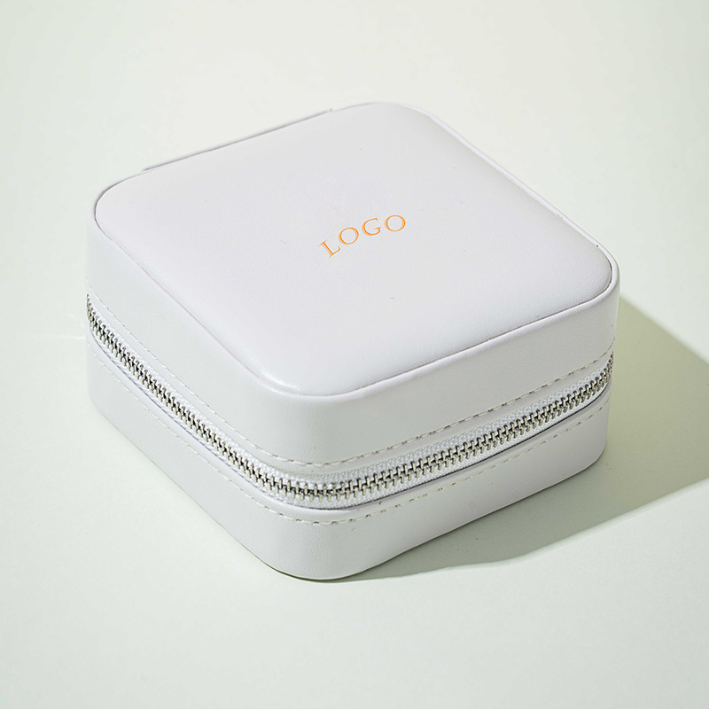 Estuche de Viaje para Joyería de Cuero PU con Cremallera y Espejo para Niñas