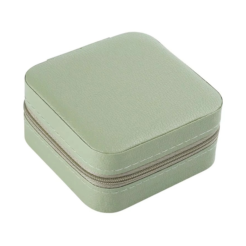 Estuche Organizador y Expositor de Joyería de Cuero PU con Cremallera, Mini y Portátil