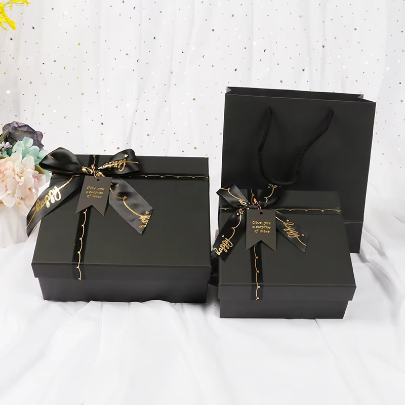 Elegante Caja de Regalo de Cartón para Perfumes y Cosméticos con Lazo de Cinta