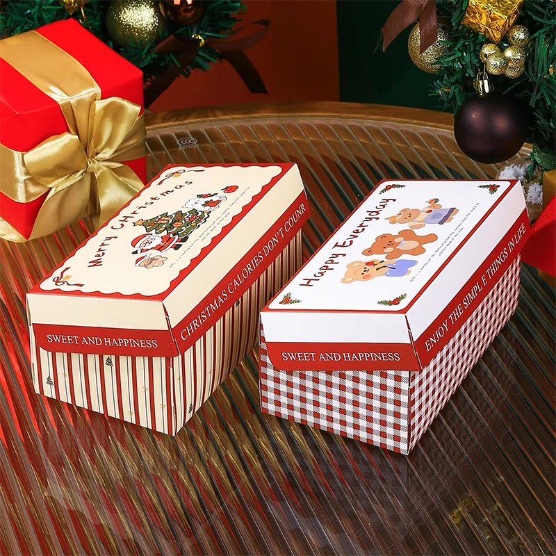 Caja de Regalo Ecológica para Chocolates, Dulces y Galletas con Impresión Navideña