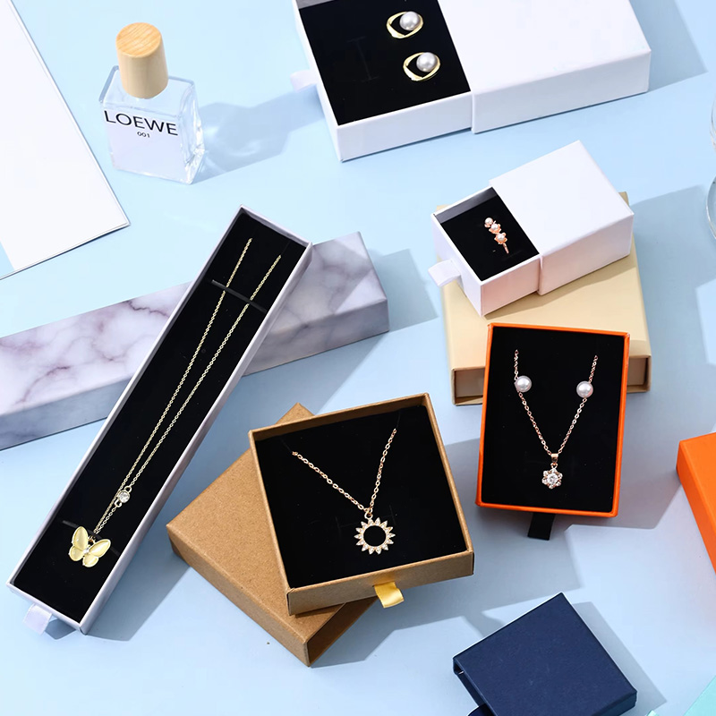 Caja Deslizante de Cartón para Joyería para Anillos, Collares, Pulseras y Brazaletes