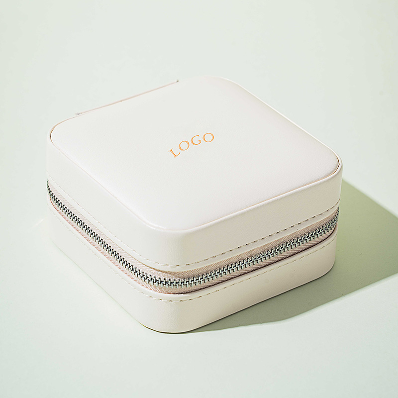 Estuche de Viaje para Joyería de Cuero PU con Cremallera y Espejo para Niñas