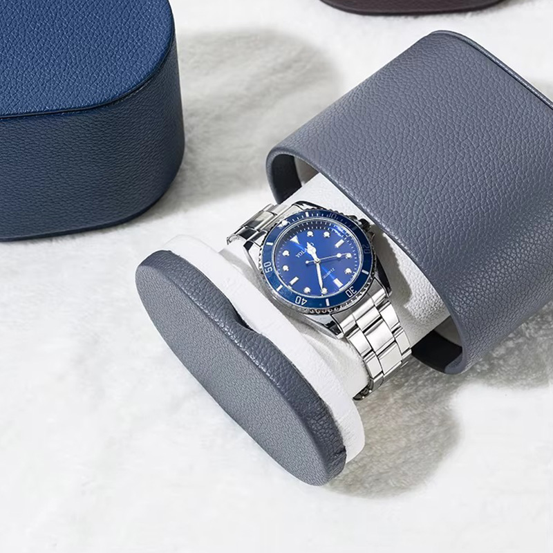 Estuche de Viaje para Reloj de Cuero PU de Un Solo Rollo