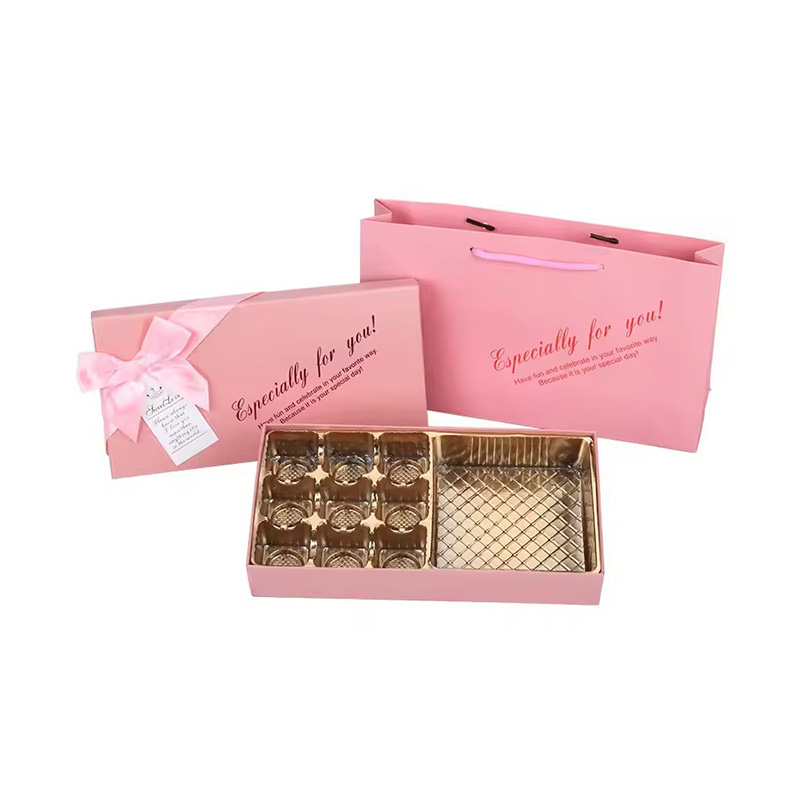 Caja de Regalo Rígida para Chocolates de San Valentín con Gofrado de Lujo